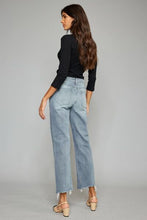 Load image into Gallery viewer, Kancan High Waist Raw Hem Cropped Wide Leg Jeans