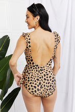 Load image into Gallery viewer, Float On Ruffle Faux Wrap One-Piece in Leopard