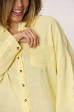 Load image into Gallery viewer, Texture Button Up Raw Hem Long Sleeve Shirt