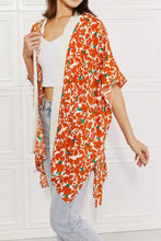Load image into Gallery viewer, Citrus Blossom Floral Contrast Trim Kimono