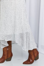 Load image into Gallery viewer, Polka Dot Ruffle Hem Midi Skirt in Ivory/Black