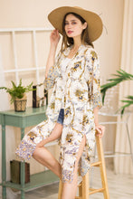 Load image into Gallery viewer, Floral Open Front Slit Duster Cardigan