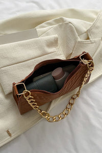 Downtown Textured PU Leather Shoulder Bag