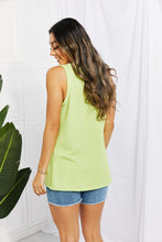 Load image into Gallery viewer, Chance of Sun Full Size Ribbed V-Neck Tank in Green
