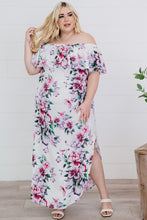 Load image into Gallery viewer, Plus Size Floral Off-Shoulder Side Slit Layered Dress