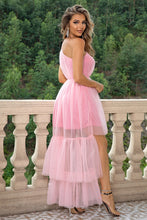 Load image into Gallery viewer, Pink Elegance One-Shoulder Sleeveless High-Low Dress