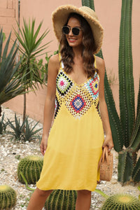 Siesta Key Openwork Sleeveless Embroidery Dress