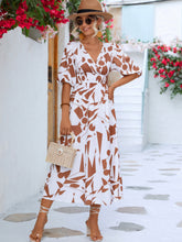 Load image into Gallery viewer, Olivia Printed Surplice Balloon Sleeve Dress