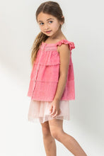 Load image into Gallery viewer, Girls Buttoned Ruffled Top