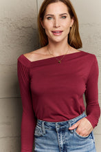 Load image into Gallery viewer, Fall For You Asymetrical Neck Long Sleeve Top